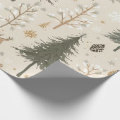 Cozy Winter Forest Pattern Cadeaupapier (Hoek)
