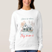 Cozy Winter House design Watercolor  Trui (Voorkant)