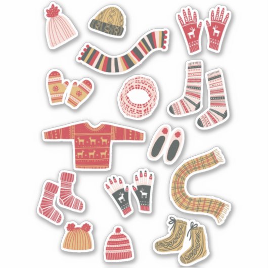 Cozy Winter Knitkleding Sticker (Voorkant)