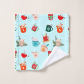 Cozy winter latte warme chocolade festive cacao bad handdoek (Wasdoekje)