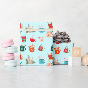 Cozy winter latte warme chocolade festive cacao cadeaupapier