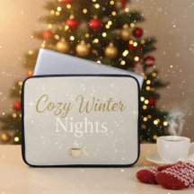 Cozy Winter Nights: Aesthetic Watercolor Laptop Sl