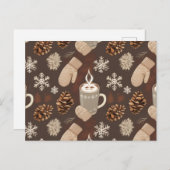 Cozy Winter Pattern-Minimalist Aesthetic Art Feestdagenkaart (Voorkant / Achterkant)