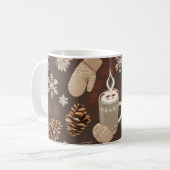 Cozy Winter Pattern-Minimalist Aesthetic Art Koffiemok (Voorkant links)