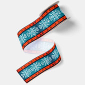 Cozy Winter Pattern Satin Ribbon Lint (Achterkant)
