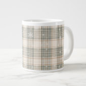 Cozy Winter Plaid & Snowflake Holiday Design Extra Grote Beker (Voorkant rechts)