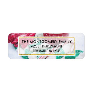 Cozy Winter Scene met Candy Cane Etiket
