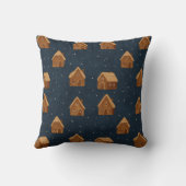Cozy Winter Village Pattern Throw Pillow Kussen (Achterkant)