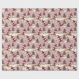 Cozy Winter Village Wrapping Paper Cadeaupapier