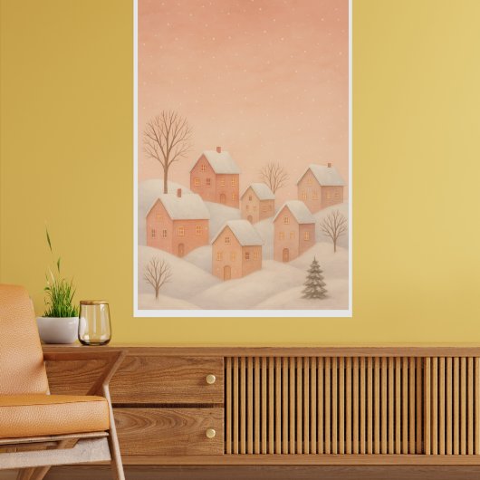 Cozy Winterdorp Poster (Woonkamer 2)