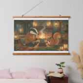 Cozy Woodland Campfire Animals Wall Tapestry Hangend Wandkleed (Slaapkamer)