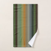 Cozy Woodland Earth Tone Stripe Pattern (Serviette à main)