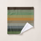 Cozy Woodland Earth Tone Stripe Pattern (Gant de toilette)