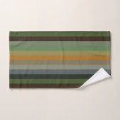 Cozy Woodland Earth Tone Stripe Pattern (Serviette à main)
