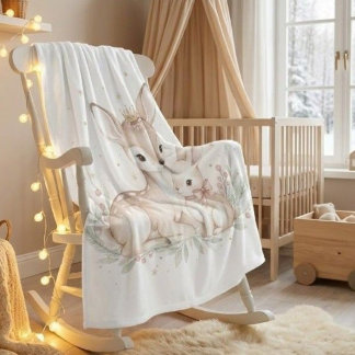 Cozy Woodland Winter Fleece Blanket Deken