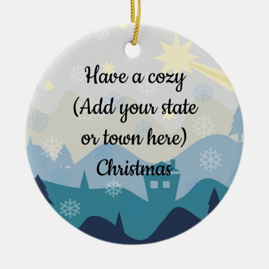 Cozy Your State of Town Kerstwishes Ornament (Voorkant)