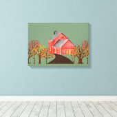 CozyBun Herfst Boerderij Canvas Afdruk (Insitu (Houten vloer))