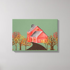 CozyBun Herfst Boerderij Canvas Afdruk
