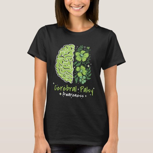 CP Brain Damage Cute Flowers Cerebral Palsy Awaren T-shirt (Voorkant)