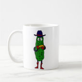 CP- Funny Pickle Palling Harmonica Cartoon Koffiemok (Links)