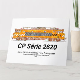 CP Serie 2620 elektrische locomotief. Nez-Casse Lo Bedankkaart
