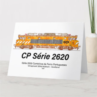 CP Serie 2620 elektrische locomotief. Nez-Casse Lo Bedankkaart