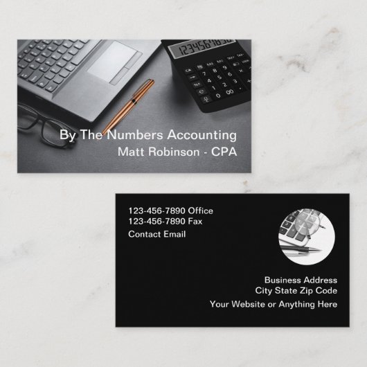 CPA Accountant Moderne Visitekaartjes (Voorkant / Achterkant)
