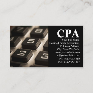 CPA Accountant Openbaar Gecertificeerde Accountant Visitekaartje