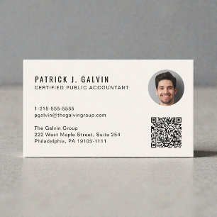 CPA-accountant QR-code foto roomkleurig Visitekaartje