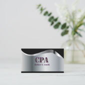 CPA Certified Public Account Black & Silver Visitekaartje (Staand voorkant)