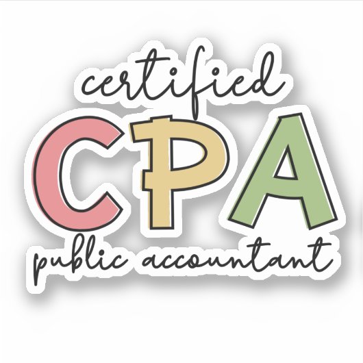 CPA Certified Public Accountant Gift Sticker (Voorkant)