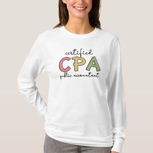 CPA Certified Public Accountant Giften T-shirt (Voorkant)