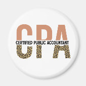 CPA Certified Public Accountant Leopard Print Magneet (Voorkant)