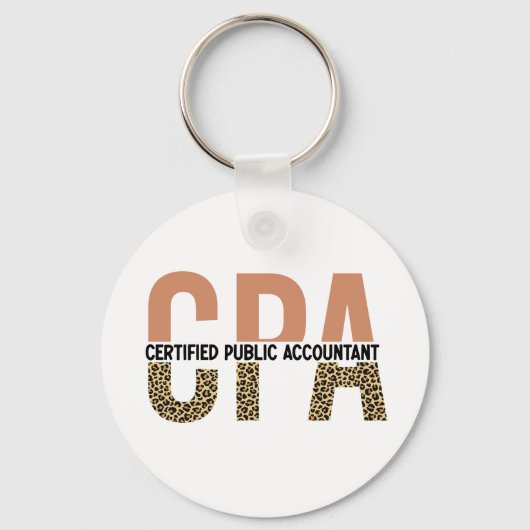 CPA Certified Public Accountant Leopard Print Sleutelhanger (Voorkant)