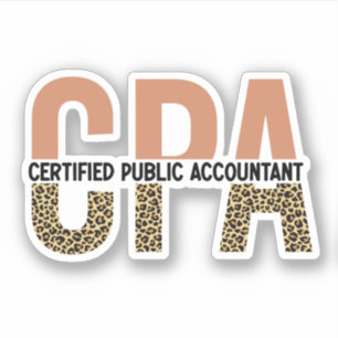 CPA Certified Public Accountant Leopard Print Sticker