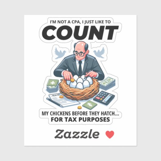 CPA Chick Counter: Humoristische Belastingseizoen Sticker (Vel)