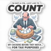 CPA Chick Counter: Humoristische Belastingseizoen Sticker (Voorkant)