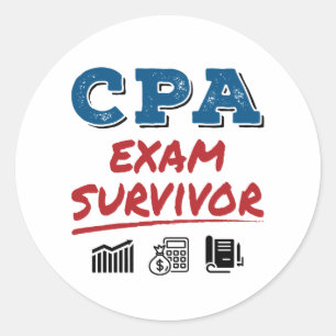 CPA Exam Survivor Ronde Sticker