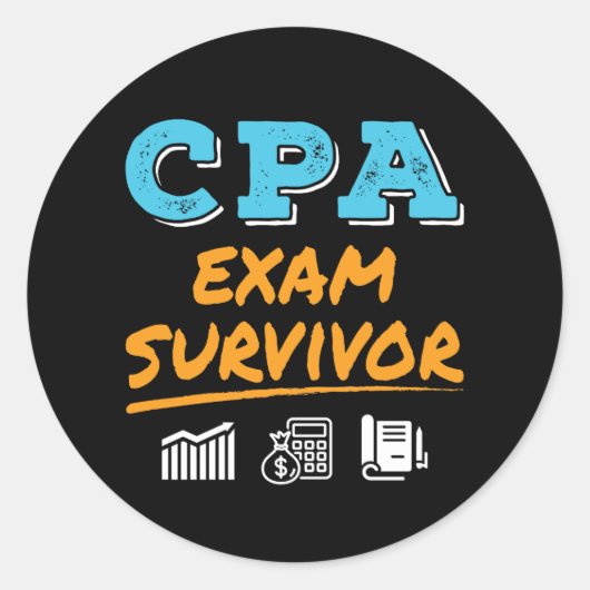 CPA Exam Survivor Ronde Sticker (Voorkant)