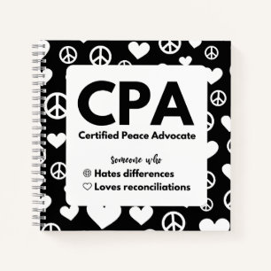 CPA-gecertificeerd Peace Advocate Notitieboek