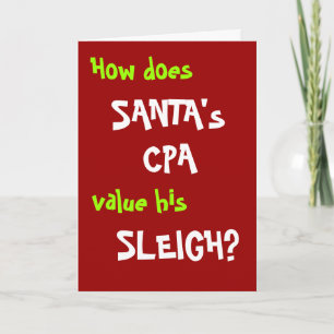 CPA kerstkaart Santa Accounting Pun Joke Feestdagen Kaart