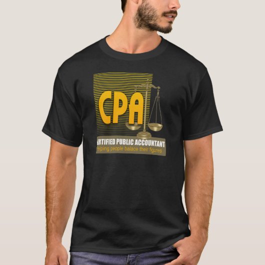 CPA met SCALES MET GECERTIFICEERDE OPENBARE ACCOUN T-shirt (Voorkant)