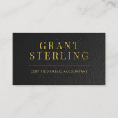 CPA Tax Preparer Accountant Faux Leather QR Code Visitekaartje (Voorkant)