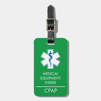 CPAP- of medische waarschuwing op Bagagelabel
