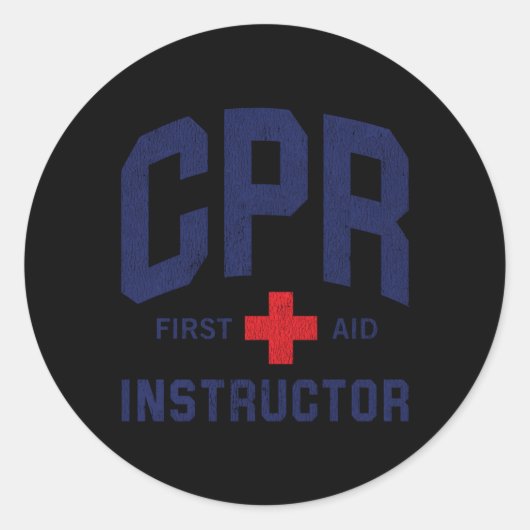 CPR EHBO AED Instructeur Ronde Sticker (Voorkant)
