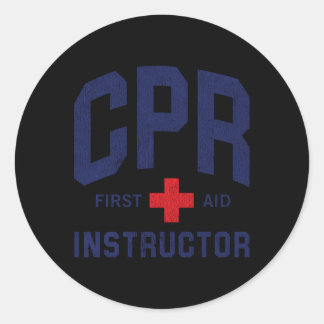 CPR EHBO AED Instructeur Ronde Sticker