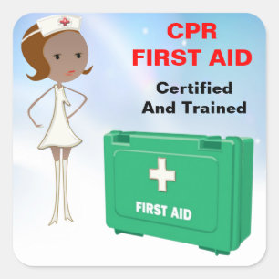 CPR EHBO-Stickers Vierkante Sticker