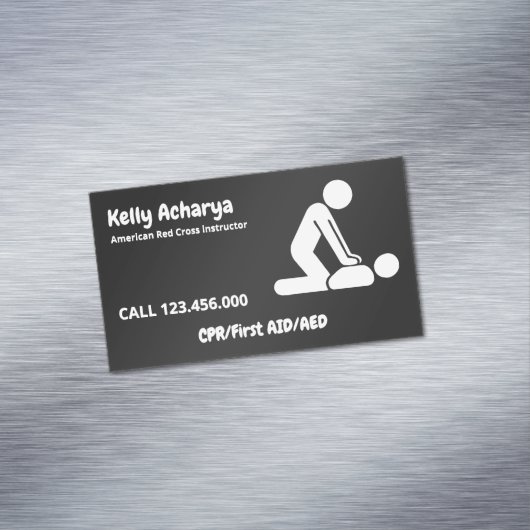 🚑 CPR Instructeur Eerste Hulp Magnetisch Visitekaartje (Voorbeeld)
