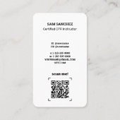 CPR Instructor Custom Foto en QR Visitekaartje (Achterkant)