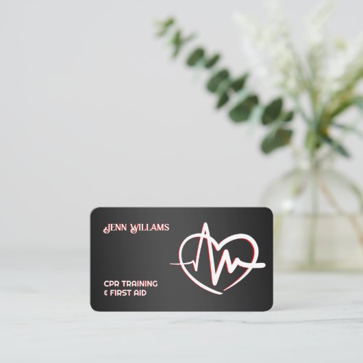 CPR Instructor Custom QR Visitekaartje (Staand voorkant)